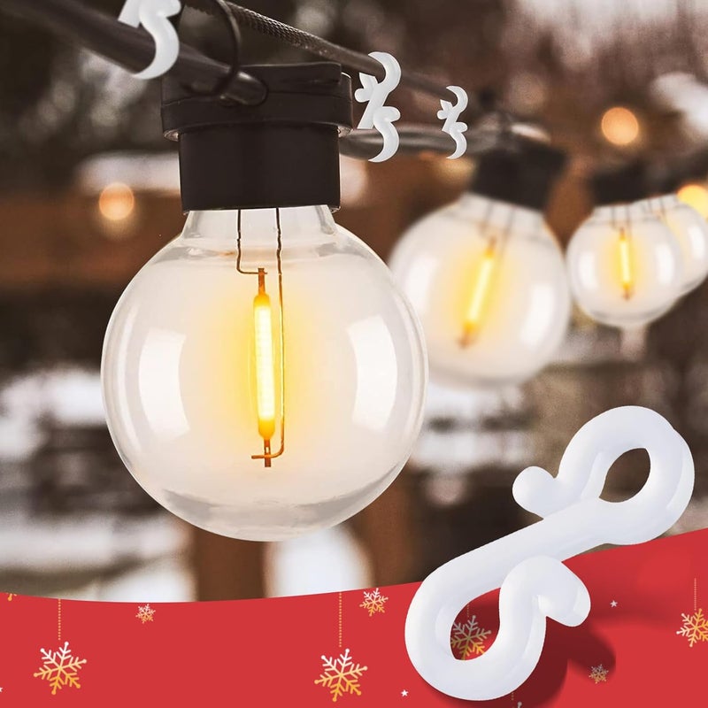 Doratale 100 Pcs Christmas Light Clips, Gutter Hanger Hooks Outdoor Holiday Light Clips S Clips for Christmas Indoor Outdoor Decoration String Lights, Rope Lights, Weatherproof Outdoor Mini Lights Clips - Image 3